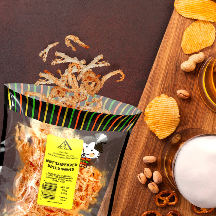 Spicy Hot Dried Cuttlefish Shredded Ika : Dried Seafood Snacks