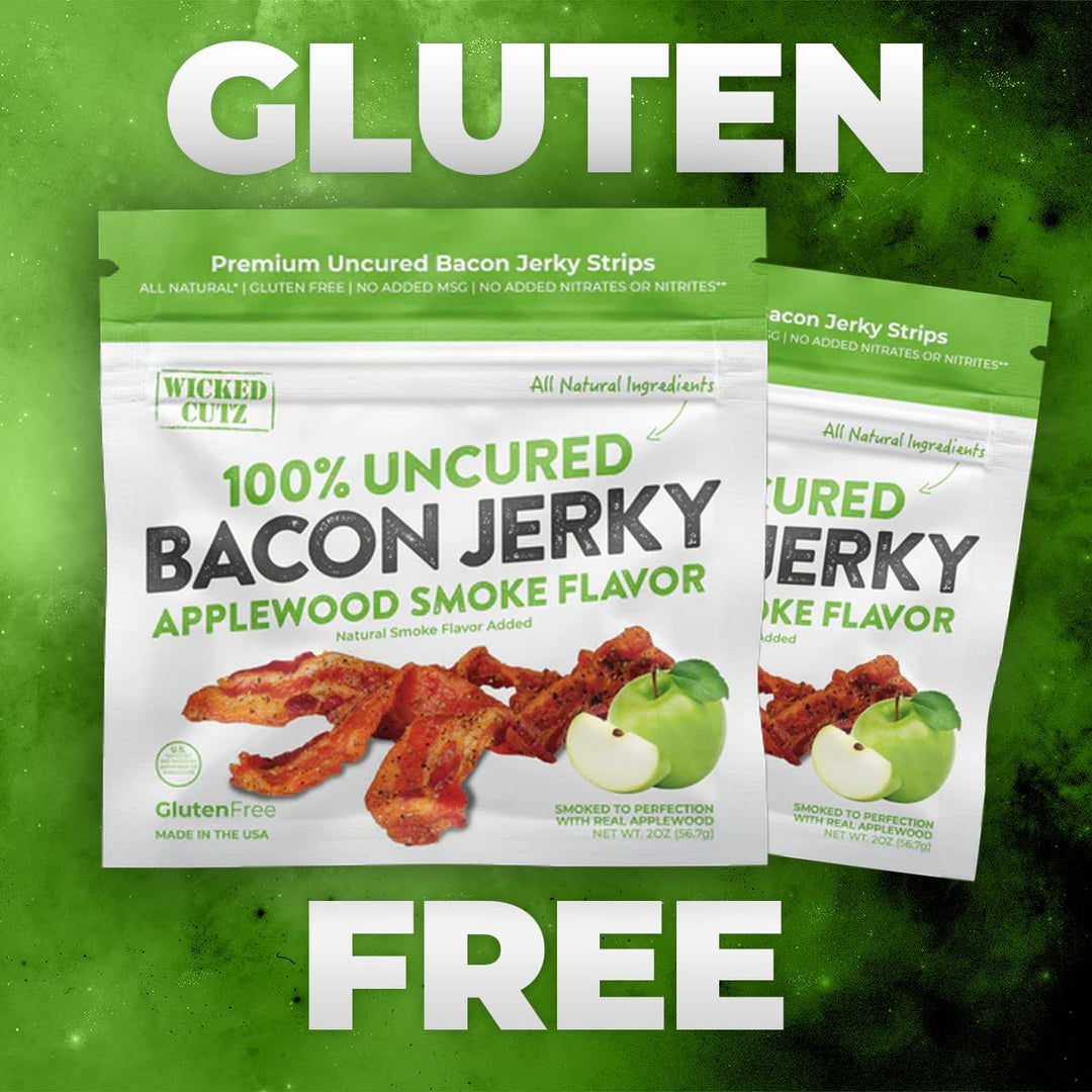 Wicked Cutz Applewood Smoke Bacon Jerky - Sweet & Smoky Gourmet Bacon