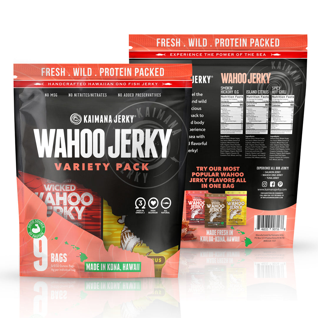 Wahoo Jerky Variety Sampler Pack (9 Bags)