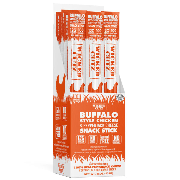 Wicked Cutz Buffalo Style Chicken & Pepperjack Cheese Snack Stick - 3 Pack