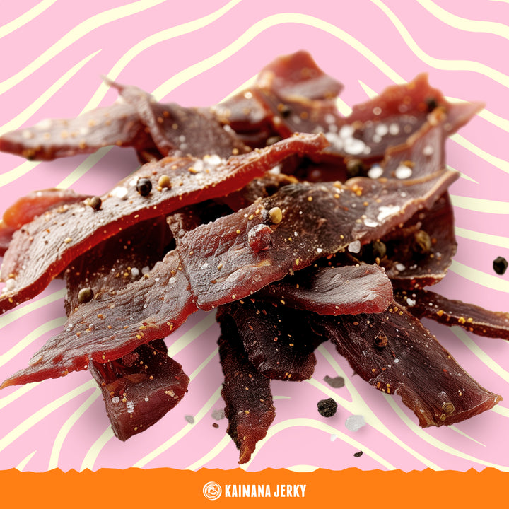 Teriyaki Wahoo Ono Jerky with Sesame Seeds