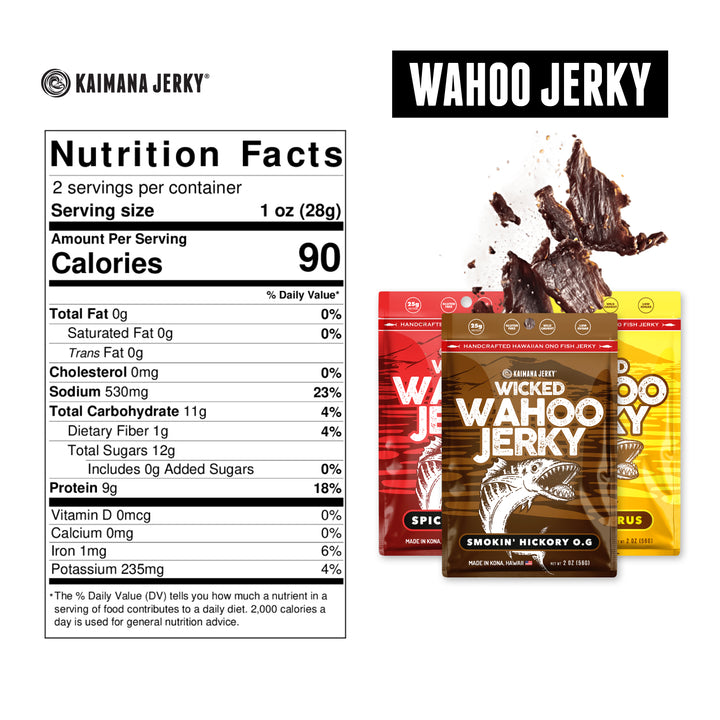 Kaimana Ahi Salmon Wahoo Fish Jerky Ultimate Sample Pack