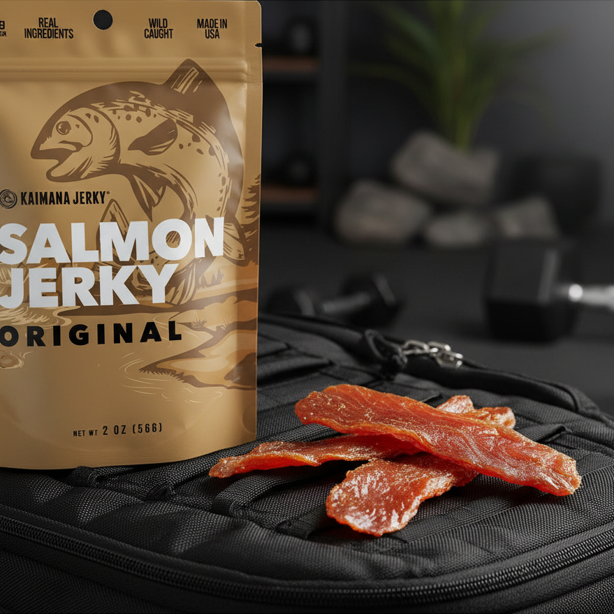 Salmon Jerky High Protein Snack After Workout