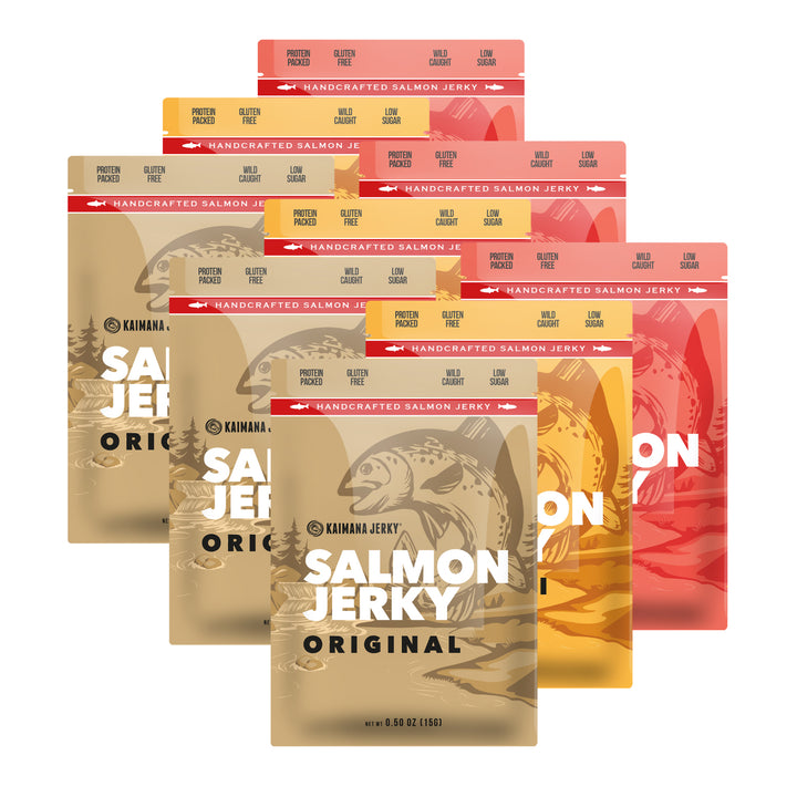 Salmon Jerky Variety Sampler Pack (9 Bags)