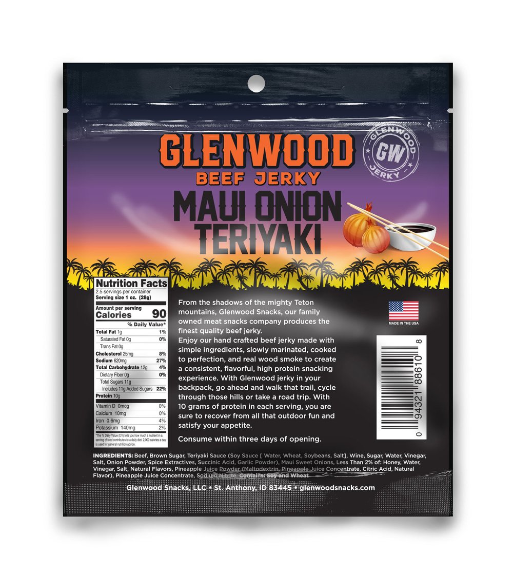 Glenwood Maui Sweet Onion Teriyaki Beef Jerky