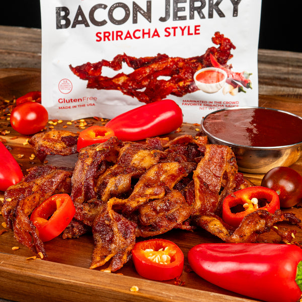 Wicked Cutz Sriracha Bacon Jerky - Spicy, Sweet & Smoky Bacon Snack