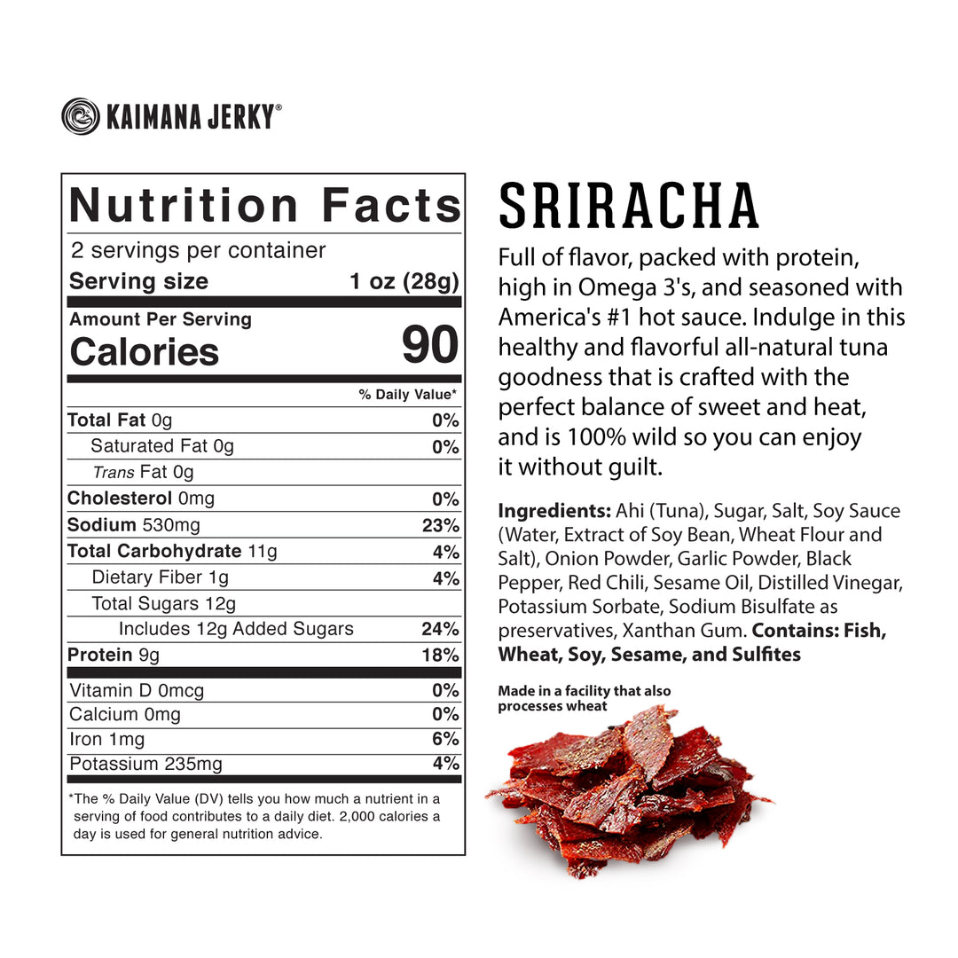 Sriracha Ahi Tuna Jerky Nutrition Facts