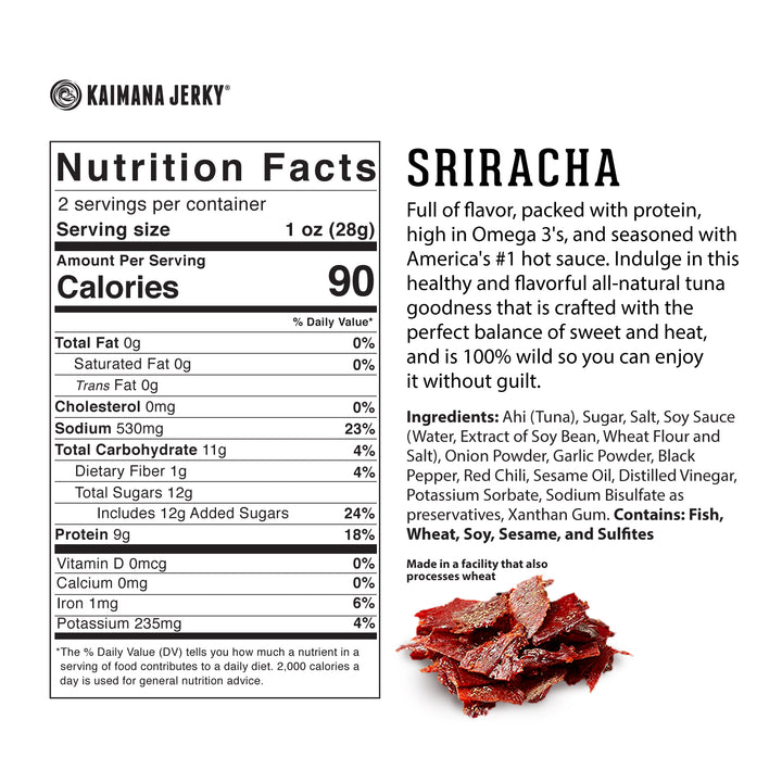 Sriracha Ahi Tuna Jerky Nutrition Facts