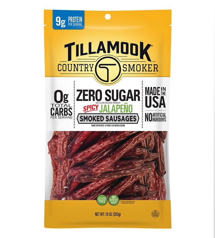 Tillamook Country Smoker Zero Sugar Spicy Jalapeno Smoked Sausages
