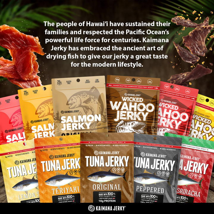 Kaimana Ahi Salmon Wahoo Jerky Sampler Pack