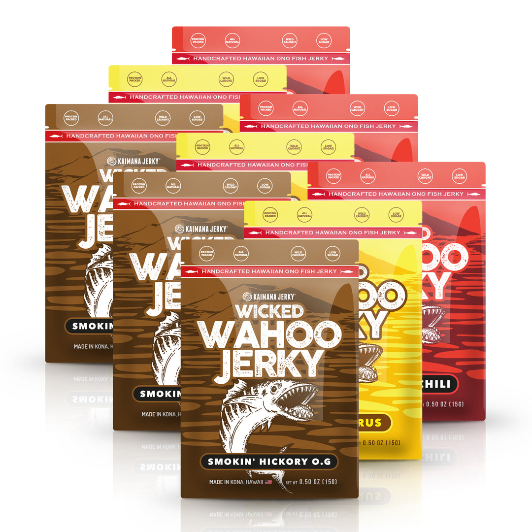 Wahoo Fish Jerky Variety Sampler Pack 