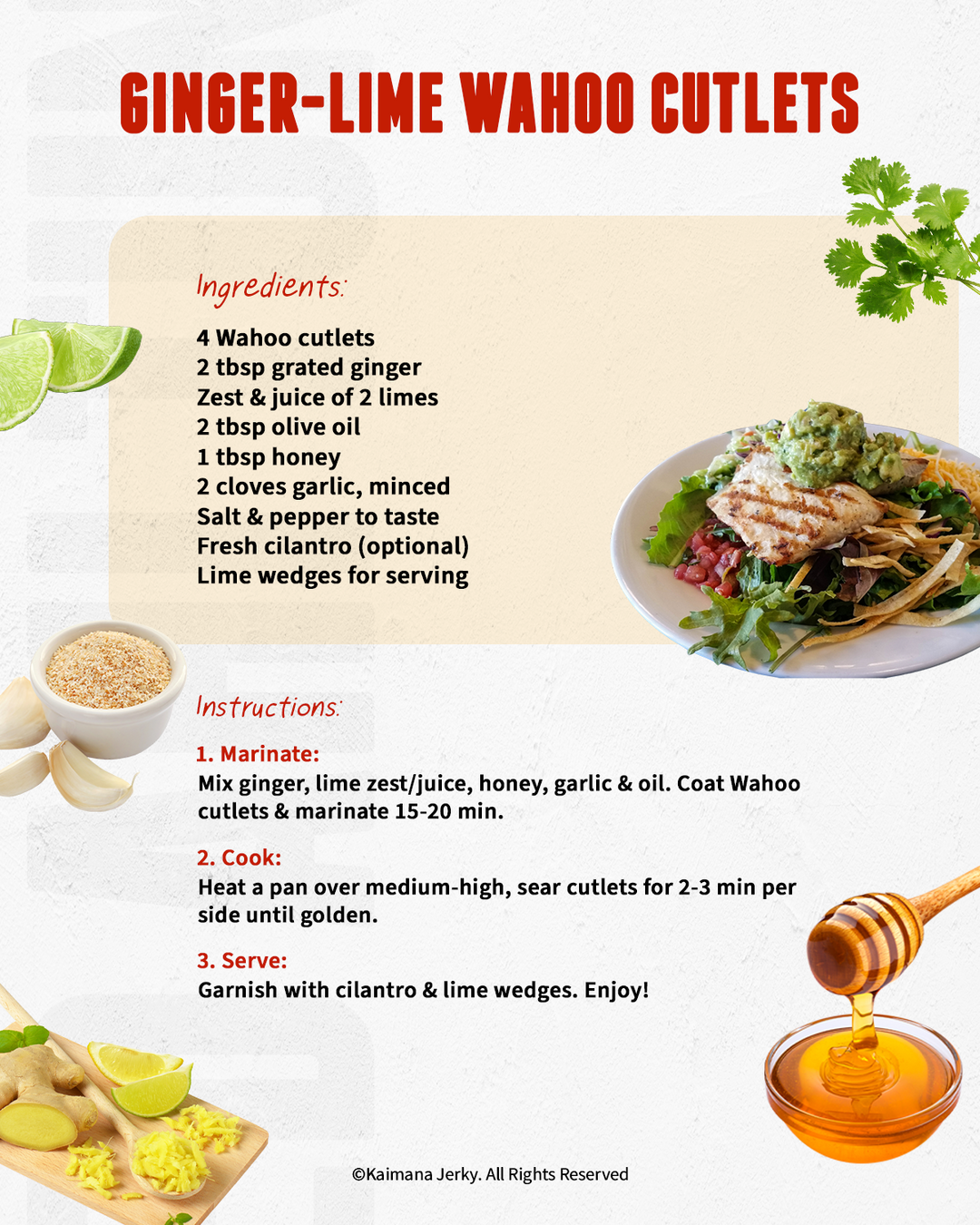 Ginger-lime Wahoo Cutlets