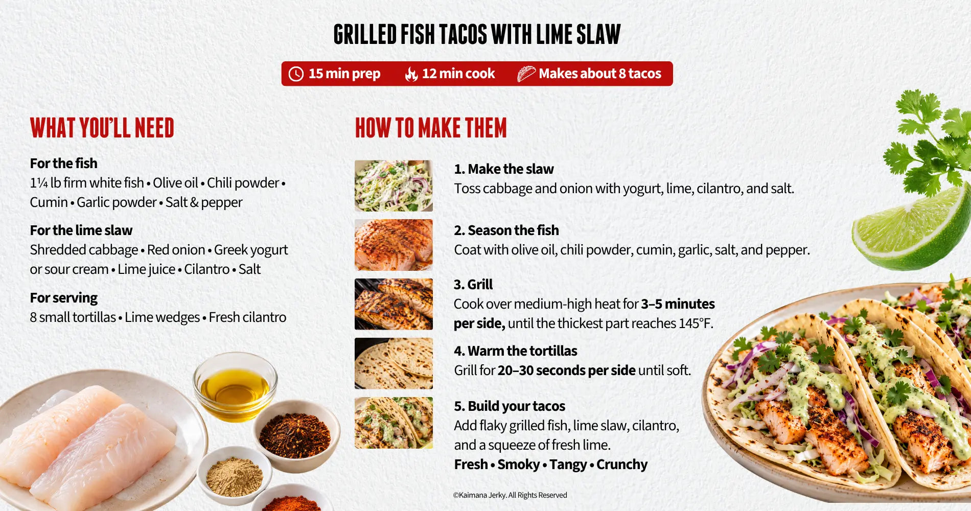Grilled Fish Tacos With Lime Slaw