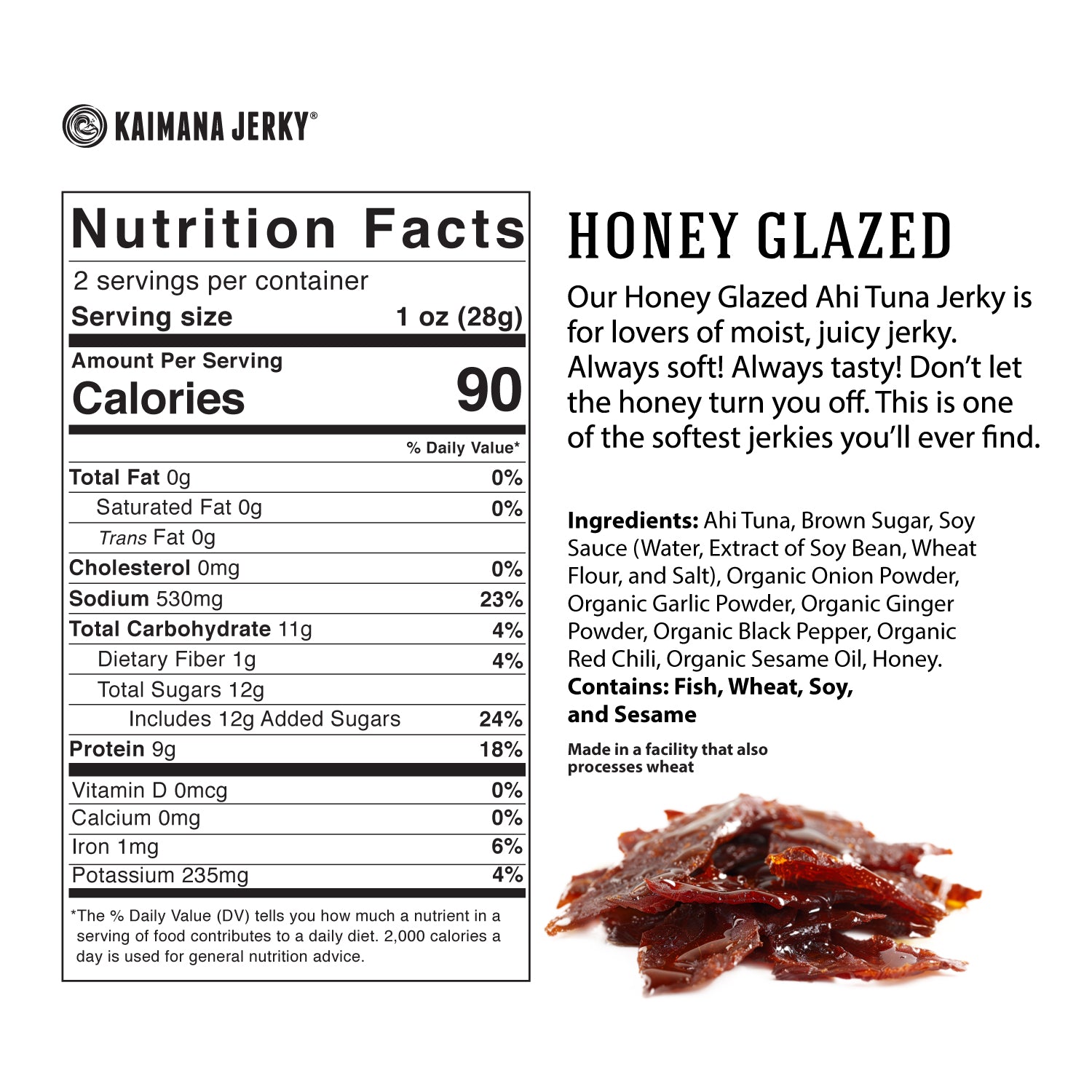 Honey Glazed Ahi Tuna Jerky: Healthy Snack: Kaimana Jerky