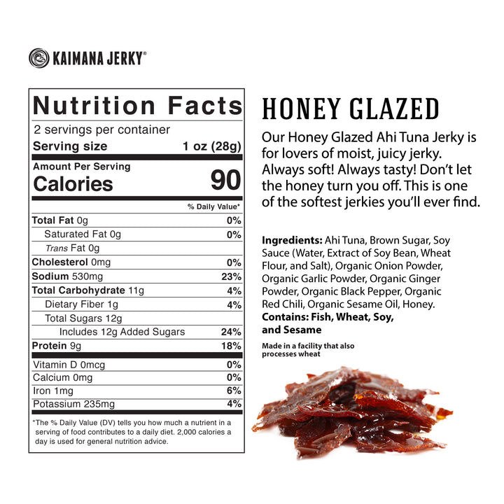Honey Glazed Ahi Tuna Fish Jerky Nutrition Facts