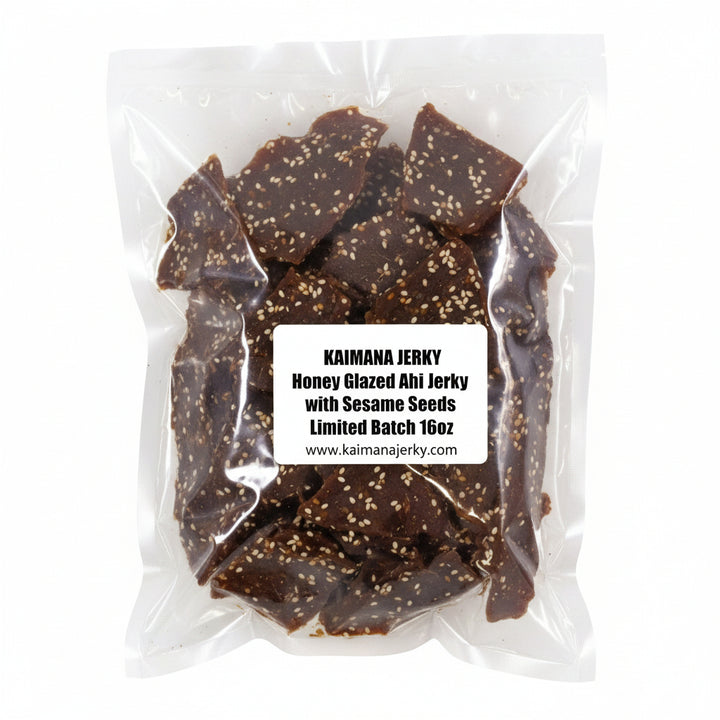 Limited Edition Honey Glazed Ahi Jerky with Sesame Seeds - 16 oz