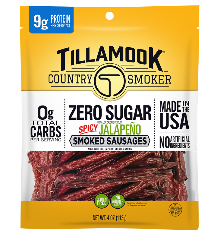 Tillamook Country Smoker Zero Sugar Spicy Jalapeno Smoked Sausages