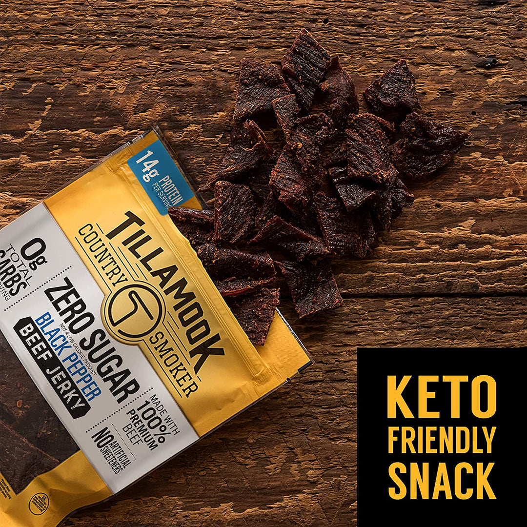 Tillamook Country Smoker Zero Sugar Black Pepper Beef Jerky